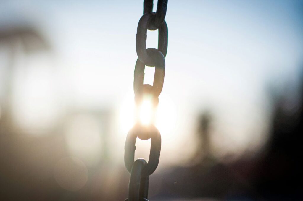 A photo of a metal chain | Photo by Aida L on Unsplash 